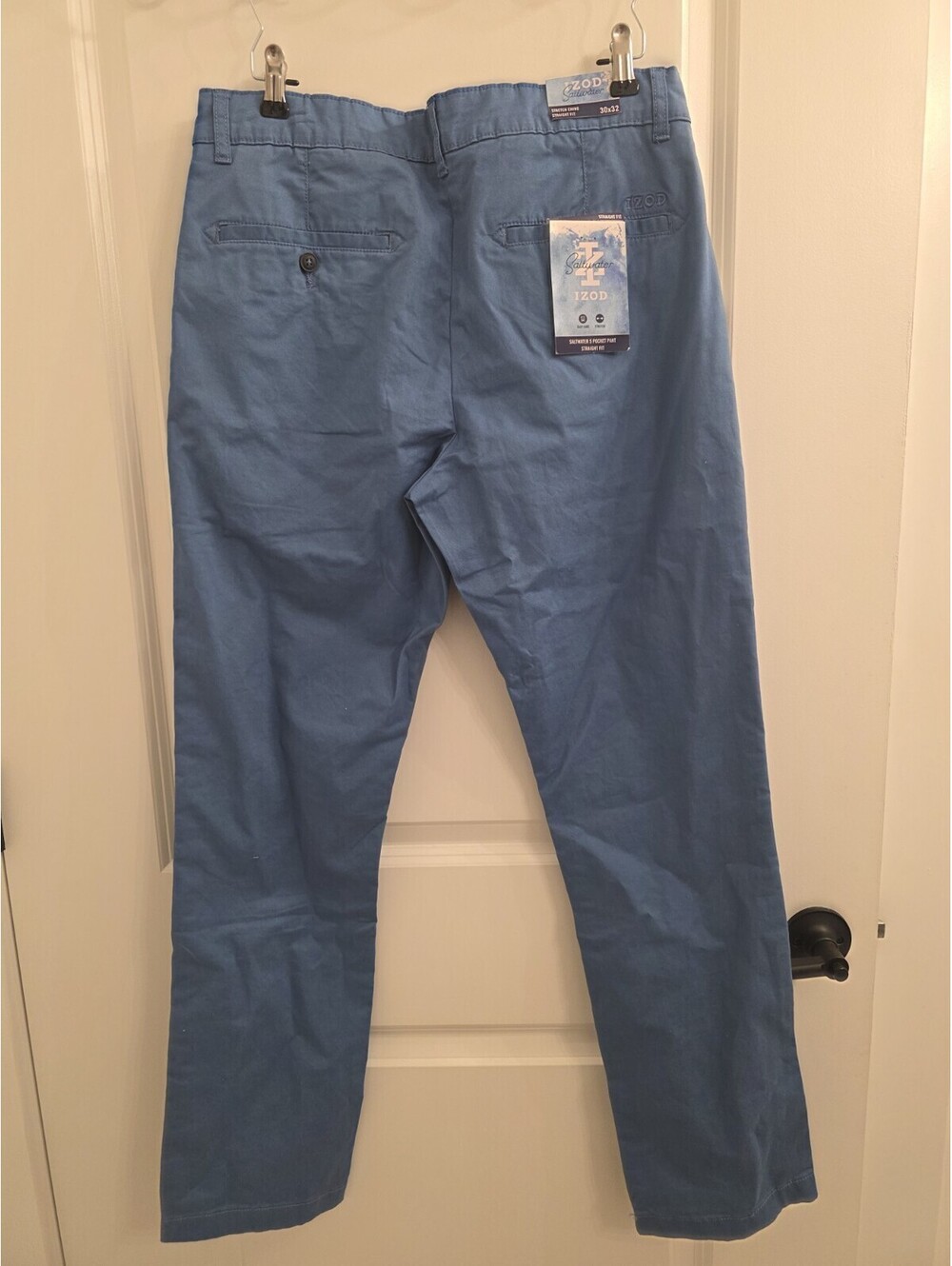 NWT Izod Saltwater Stretch Pants Mens 30x32 Straight Leg Blue